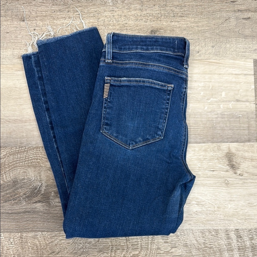 PAIGE Blue Ankle Cropped Jeans with Tapered Leg - Picture 5 of 5